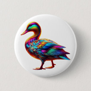 Prachtige eend ronde button 5,7 cm