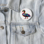 Prachtige eend ronde button 5,7 cm (In situ)