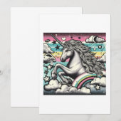 prachtige eenhoorn kaart (Voorkant / Achterkant)