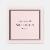 Prachtige eenvoud! Mr en Mrs bruidsservetten Servet (Voorkant)