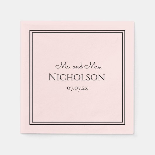 Prachtige eenvoud! Mr en Mrs bruidsservetten Servet (Voorkant)