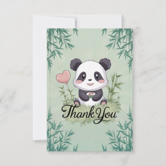 Prachtige eenvoudige panda bedankkaart (Voorkant)