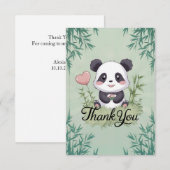 Prachtige eenvoudige panda bedankkaart (Voorkant / Achterkant)