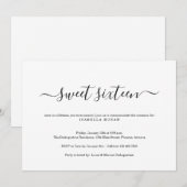 Prachtige eenvoudige zweet-16-jarige verjaardag kaart (Voorkant / Achterkant)