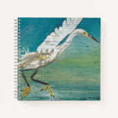 Prachtige Egret Shore Bird Painting Notitieboek (Voorkant)