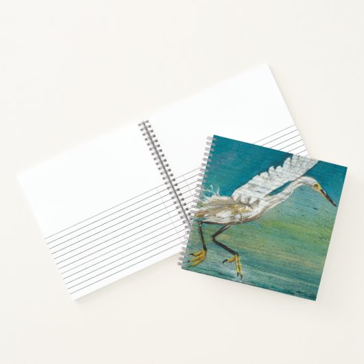 Prachtige Egret Shore Bird Painting Notitieboek (Binnen)