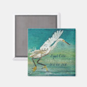 Prachtige Egret Shorebird Beach House Art Magneet (Voorkant / Achterkant)