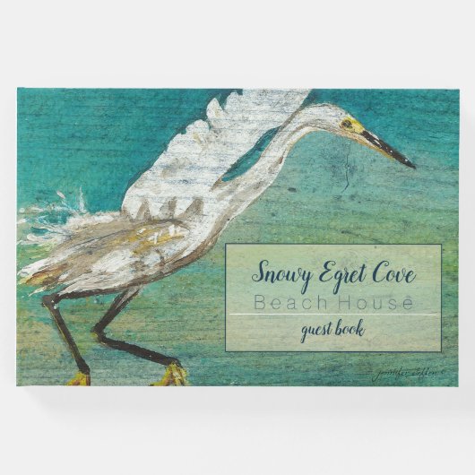 Prachtige Egret Shorebird Beach House Gastenboek (Voorkant)