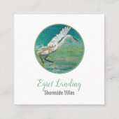 Prachtige Egret Shorebird on Water Art Vierkante Visitekaartje (Voorkant)