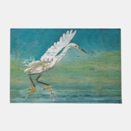 Prachtige Egret Shorebird Painting Deurmat