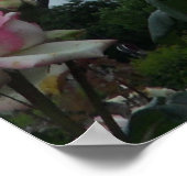 Prachtige Eiffeltoren met roze rozen Parijs Poster (Hoek)