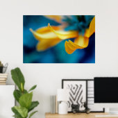 Prachtige Elegant Abstract Geel Coneflower Petal Poster (Thuiskantoor)