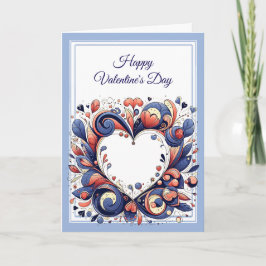 Prachtige Elegant Blauwe Valentijnsdag Kaart