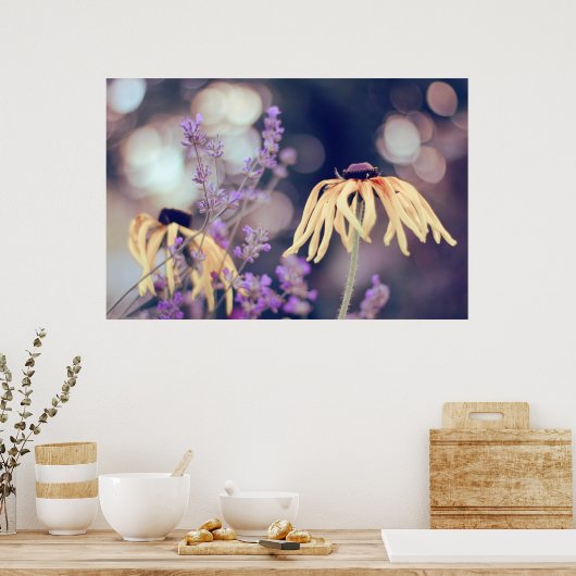 Prachtige Elegant Dreamweaver Coneflowers Lavender Poster (Keuken)