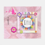 Prachtige Elegant Floral Flamingo Personalize Fleece Deken (Voorkant (Horizontaal))