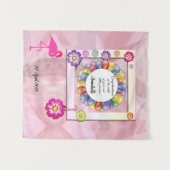 Prachtige Elegant Floral Flamingo Personalize Wandkleed (Voorkant (horizontaal))