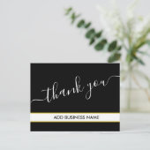 Prachtige Elegant Gold Black Business DANK JE POS Briefkaart (Staand voorkant)
