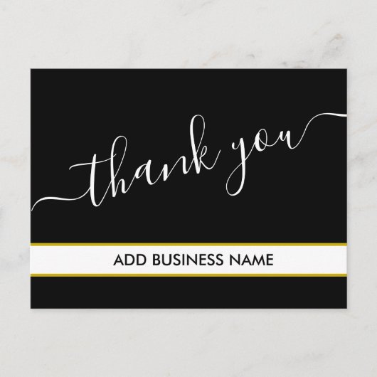 Prachtige Elegant Gold Black Business DANK JE POS Briefkaart (Voorkant)