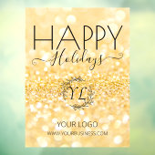 Prachtige Elegant Gold Glitter Prettige feestdagen Raamsticker (Vel 3)