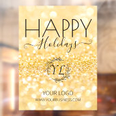 Prachtige Elegant Gold Glitter Prettige feestdagen Raamsticker (Vel 2)