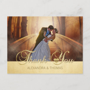 Prachtige Elegant Gold Heart Hartelijk dank voor u Briefkaart