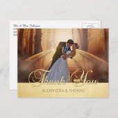 Prachtige Elegant Gouden Hart Dank U Trouwen Briefkaart (Voorkant / Achterkant)