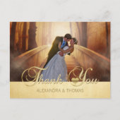 Prachtige Elegant Gouden Hart Dank U Trouwen Briefkaart (Voorkant)