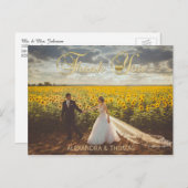 Prachtige Elegant Gouden Hart Dank U Trouwen Briefkaart (Voorkant / Achterkant)