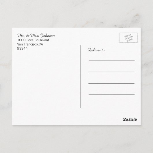 Prachtige Elegant Gouden Hart Dank U Trouwen Briefkaart (Achterkant)