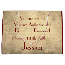 Prachtige elegant op maat 100e verjaardag groot cadeauzakje