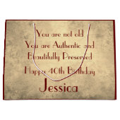 Prachtige elegant op maat van 40e verjaardag groot cadeauzakje (Voorkant)