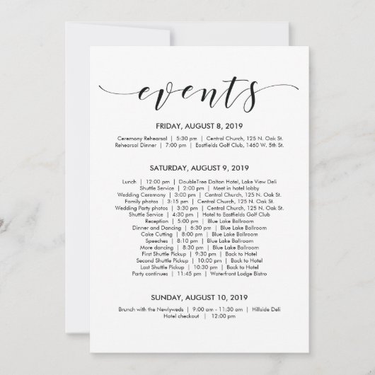 Prachtige Elegant Weddenschap tijdlijn/ reiskaart Kaart (Voorkant)