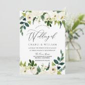 Prachtige Elegant White Floral Wedding Kaart (Staand voorkant)