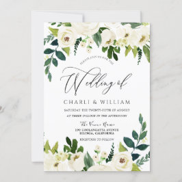 Prachtige Elegant White Floral Wedding Kaart