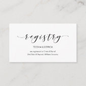 Prachtige elegant, zwart script, huwelijksregister informatiekaartje (Voorkant)