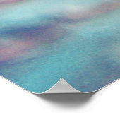 Prachtige elegante Abstracte roze blauwe druppels Poster (Hoek)