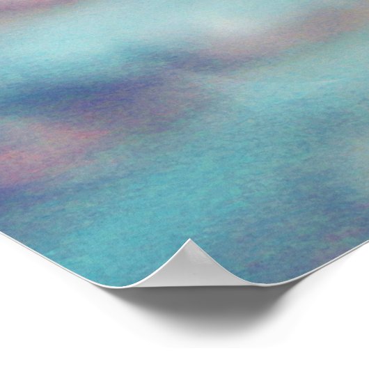 Prachtige elegante Abstracte roze blauwe druppels Poster (Hoek)