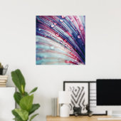 Prachtige elegante Abstracte roze blauwe druppels Poster (Thuiskantoor)