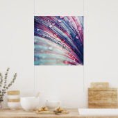 Prachtige elegante Abstracte roze blauwe druppels Poster (Keuken)