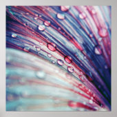 Prachtige elegante Abstracte roze blauwe druppels Poster (Voorkant)