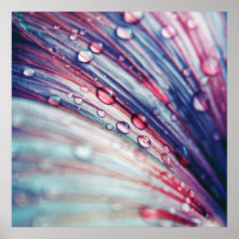 Prachtige elegante Abstracte roze blauwe druppels Poster