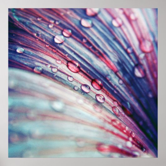 Prachtige elegante Abstracte roze blauwe druppels Poster (Voorkant)