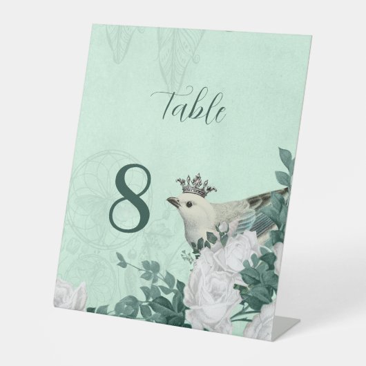 Prachtige elegante bloemen reclamebord met voetstuk (Voorkant)