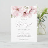 Prachtige elegante blush bloemenbruiloft kaart (Staand voorkant)