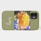 Prachtige, elegante gele rozenbloem met naam Case-Mate iPhone case (Achterkant (horizontaal))