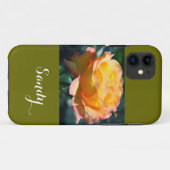 Prachtige, elegante gele rozenbloem met naam Case-Mate iPhone case (Achterkant (horizontaal))