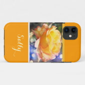 Prachtige, elegante gele rozenbloem met naam Case-Mate iPhone case (Achterkant (horizontaal))