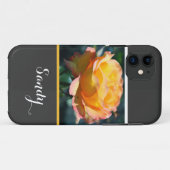 Prachtige, elegante gele rozenbloem met naam Case-Mate iPhone case (Achterkant (horizontaal))