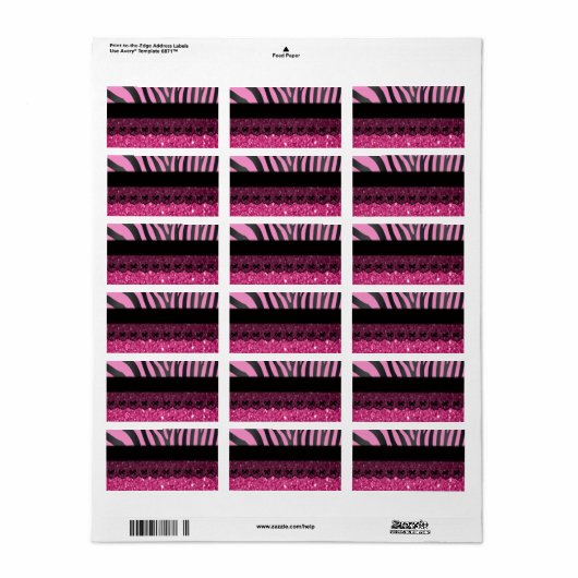 Prachtige elegante gipsplaat voor zebra etiket (Full Sheet)