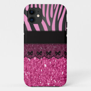 Prachtige elegante girale zebra glitter Case-Mate iPhone case